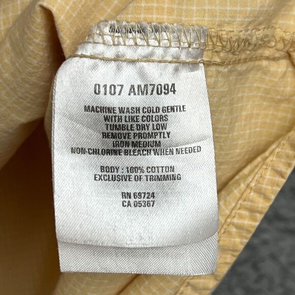 Columbia Casual Button Shirt Mens XL XCO‎ Yellow Check Short Sleeve Sportswear - Picture 8 of 10